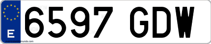 Ejemplo de matrícula de coche ordinaria 6597 GDW