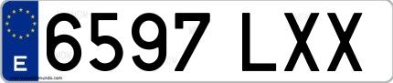 Ejemplo de matrícula española 6597 LXX