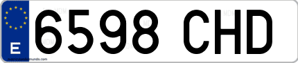 Ejemplo de matrícula de coche ordinaria 6598 CHD