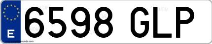 Ejemplo de matrícula española 6598 GLP