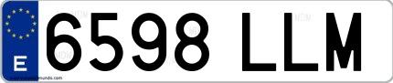 Ejemplo de matrícula española 6598 LLM