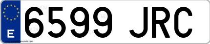 Ejemplo de matrícula española 6599 JRC