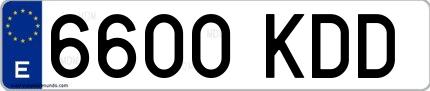 Ejemplo de matrícula española 6600 KDD