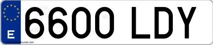 Ejemplo de matrícula española 6600 LDY