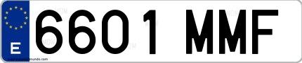 Ejemplo de matrícula española 6601 MMF