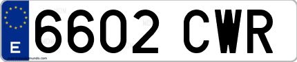 Ejemplo de matrícula de coche ordinaria 6602 CWR