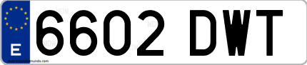Ejemplo de matrícula de coche ordinaria 6602 DWT