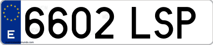 Ejemplo de matrícula de coche ordinaria 6602 LSP