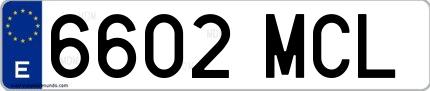 Ejemplo de matrícula española 6602 MCL