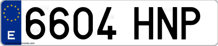 Ejemplo de matrícula de coche ordinaria 6604 HNP