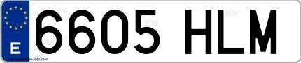 Ejemplo de matrícula española 6605 HLM