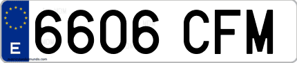 Ejemplo de matrícula de coche ordinaria 6606 CFM