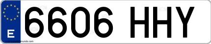 Ejemplo de matrícula española 6606 HHY