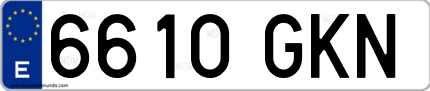 Ejemplo de matrícula de coche ordinaria 6610 GKN