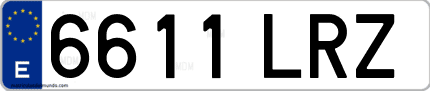 Ejemplo de matrícula de coche ordinaria 6611 LRZ