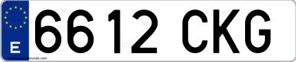 Ejemplo de matrícula española 6612 CKG