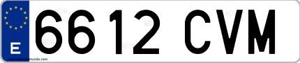 Ejemplo de matrícula de coche ordinaria 6612 CVM