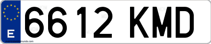 Ejemplo de matrícula de coche ordinaria 6612 KMD