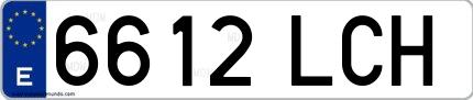 Ejemplo de matrícula española 6612 LCH