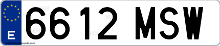Ejemplo de matrícula de coche ordinaria 6612 MSW