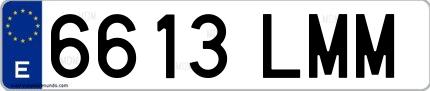 Ejemplo de matrícula española 6613 LMM