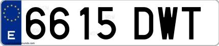 Ejemplo de matrícula española 6615 DWT