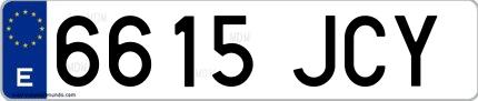 Ejemplo de matrícula española 6615 JCY