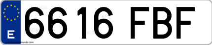 Ejemplo de matrícula de coche ordinaria 6616 FBF