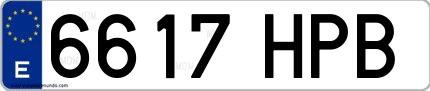 Ejemplo de matrícula española 6617 HPB