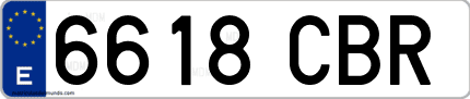 Ejemplo de matrícula de coche ordinaria 6618 CBR