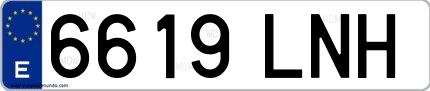 Ejemplo de matrícula española 6619 LNH