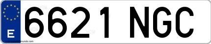 Ejemplo de matrícula española 6621 NGC