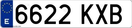 Ejemplo de matrícula española 6622 KXB