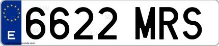 Ejemplo de matrícula española 6622 MRS