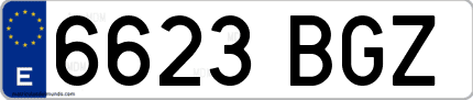 Ejemplo de matrícula de coche ordinaria 6623 BGZ