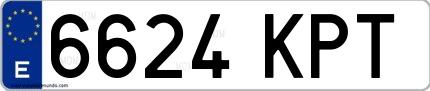 Ejemplo de matrícula española 6624 KPT