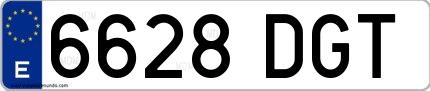 Ejemplo de matrícula española 6628 DGT