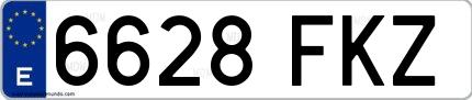 Ejemplo de matrícula española 6628 FKZ