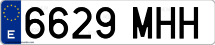 Ejemplo de matrícula de coche ordinaria 6629 MHH