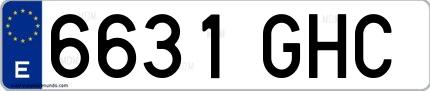 Ejemplo de matrícula española 6631 GHC