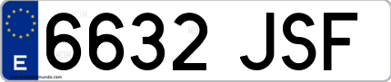 Ejemplo de matrícula de coche ordinaria 6632 JSF