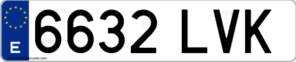 Ejemplo de matrícula de coche ordinaria 6632 LVK
