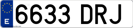 Ejemplo de matrícula de coche ordinaria 6633 DRJ