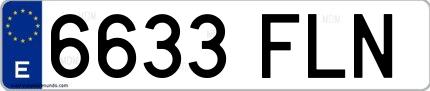 Ejemplo de matrícula española 6633 FLN