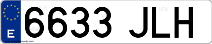 Ejemplo de matrícula de coche ordinaria 6633 JLH