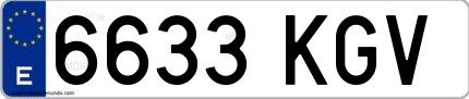 Ejemplo de matrícula española 6633 KGV