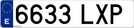 Ejemplo de matrícula española 6633 LXP