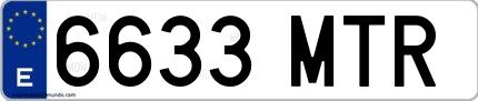 Ejemplo de matrícula española 6633 MTR