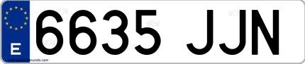 Ejemplo de matrícula española 6635 JJN