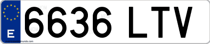 Ejemplo de matrícula de coche ordinaria 6636 LTV